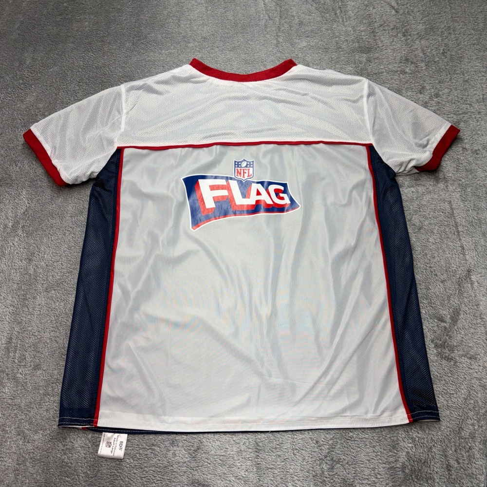 BDA NFL Patriots Reversible Jersey Adult Large Blue White Good Flag Football - Picture 7 of 11